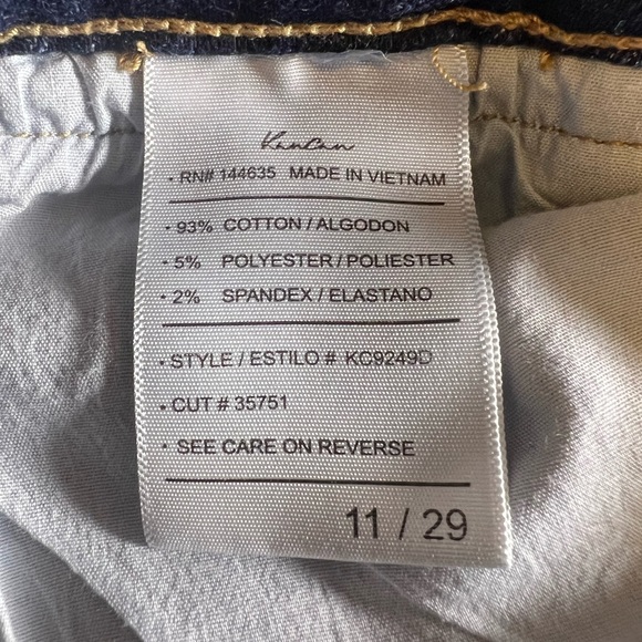 Kancan Dark Wash 4-Button Fly Ankle Length Skinny Jeans, Raw Hem, Size 11/29 - Picture 10 of 11